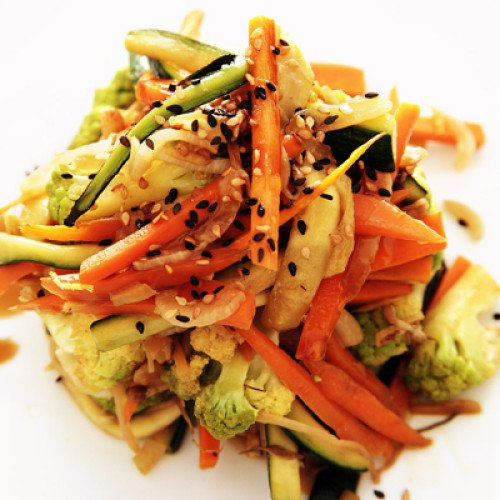 Salteado mixto de verduras al wok